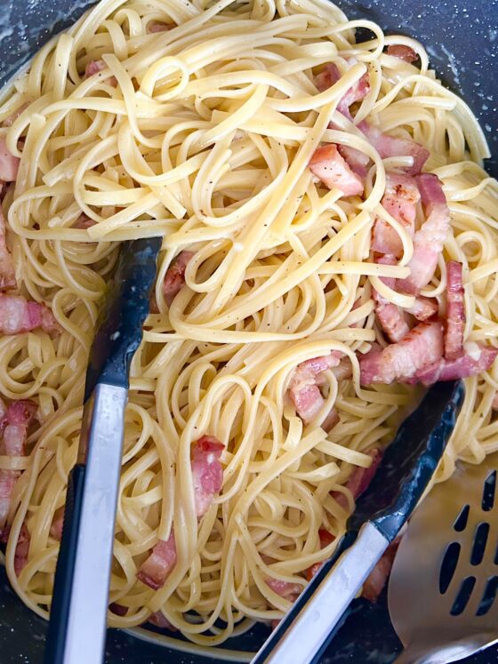 Linguines à la carbonara à ma façon